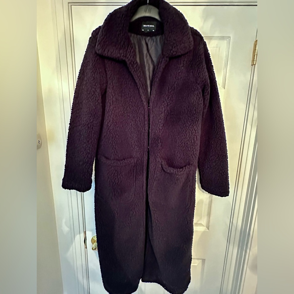 Teddy Coat Oversized Black